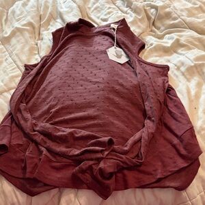 NWT Lazy‎ Sundays Burgundy Tank Top